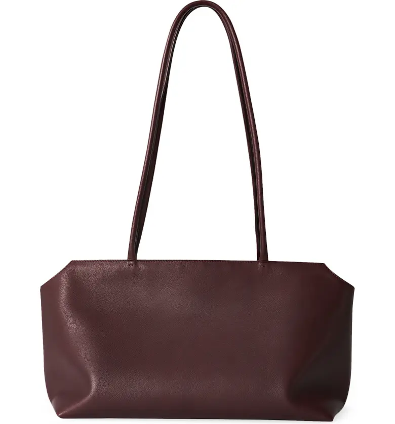 The Row Terrasse Leather Shoulder Bag_EGGPLANT