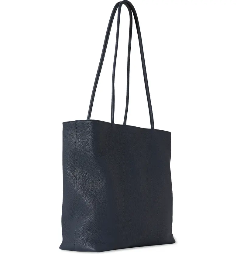  The Row Medium Leather Shopper Tote_NAVY