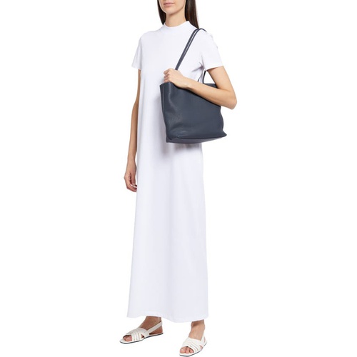  The Row Medium Leather Shopper Tote_NAVY