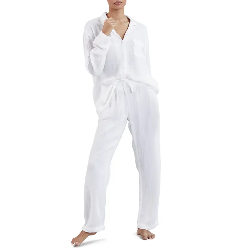  The White Company Double Cotton Pajamas_White