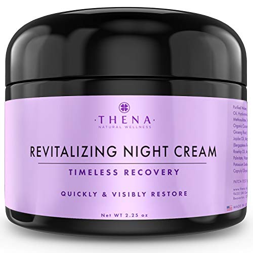 THENA Natural Wellness THENA Night Cream Anti Aging Wrinkle Face Cream Natural & Organic Skin Care With Vitamin A (Retinol) E & C Hyaluronic Acid Regenerating Collagen Night Face Moisturizer For Women &