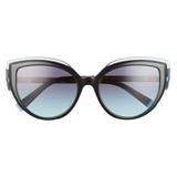 Tiffany & Co. 54mm Gradient Cat Eye Sunglasses_BLACK CRYSTAL BLUE/ BLUE