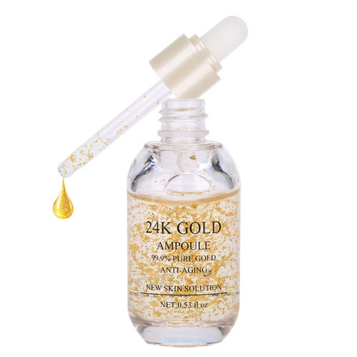  TMISHION 24K Gold Ampoule Moisturizing Essence, 99% Pure Gold Anti-aging New Skin Solution Facial Essence, Nourishing Anti-Aging Gold Serums for Face Skin Anti-Aging Skin Repair Moisture Fi