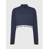 TOMMY JEANS Curve Cropped Logo Waistband Long-Sleeve T-Shirt