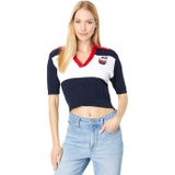 Tommy Jeans Color-Block Crop Polo Sweater