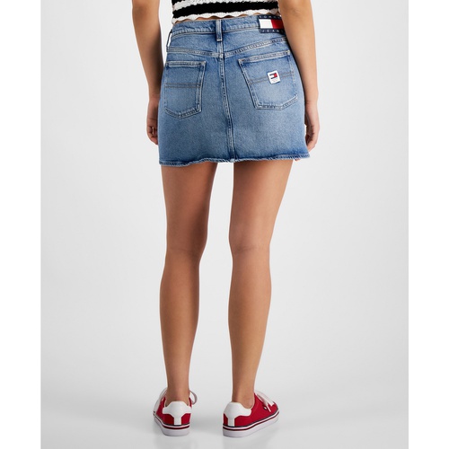 타미힐피거 Womens Izzie Mid-Rise Mini Denim Skirt