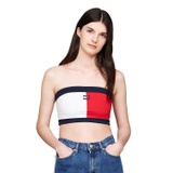Tommy Hilfiger Womens Colorblocked Logo-Badge Tube Top