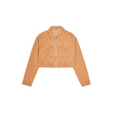 SAND CORDUROY ZIP FRONT FITTED JACKET