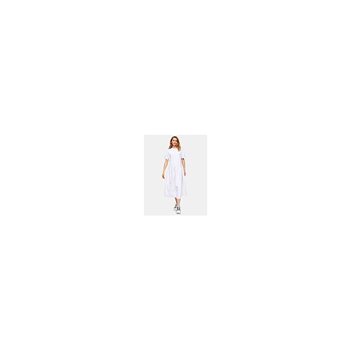 탑샵 WHITE POPLIN MIX CHUCK ON DRESS