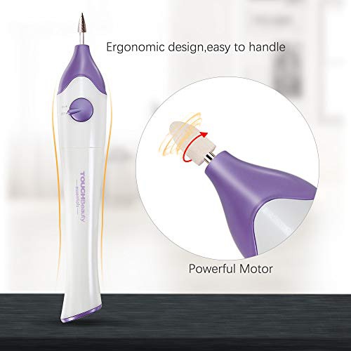  TOUCHBeauty Nail File Electric 5in1 Manicure Pedicure Set with Stand,Professional Natural Nail Drill Buffer Shine Tool for Fingernails Toenails Purple TB-1335