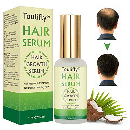  TOULIFLY Hair Growth Serum, Hair Loss and Hair Thinning Treatment, Stops Hair Loss, Natural Herbal Essence,Thinning, Balding, Repairs Hair Follicles, Promotes Thicker, Stronger Hair and New