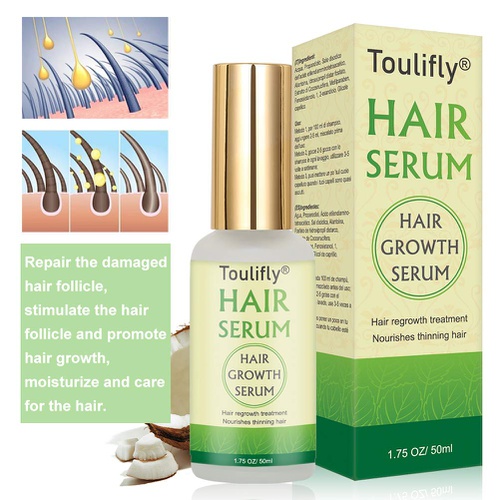  TOULIFLY Hair Growth Serum, Hair Loss and Hair Thinning Treatment, Stops Hair Loss, Natural Herbal Essence,Thinning, Balding, Repairs Hair Follicles, Promotes Thicker, Stronger Hair and New