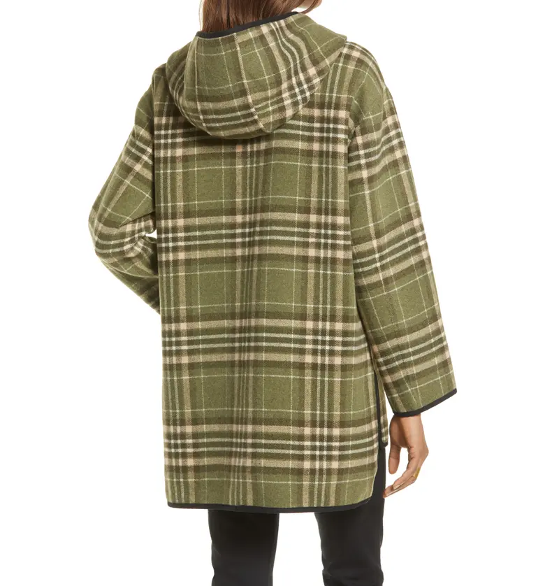  Treasure & Bond Plaid Hooded Coat_GREEN GLENN PLAID