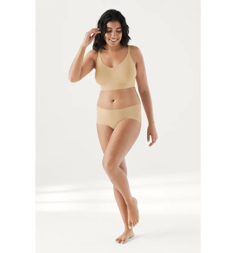  True & Co. True Body Lift Mesh Full Cup Triangle Bralette_DESERT