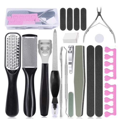  TT-Fantastic Professional Pedicure Kit foot rasp foot file - 20 in 1 Stainless Steel Foot File Exfoliating Prevent and Callus Clean Feet Dead Skin Tools Set, Foot Care Kit for Wome