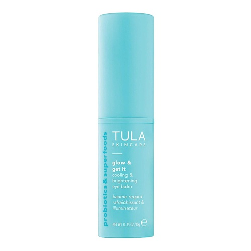 TULA Probiotic Skin Care Glow & Get It Cooling & Brightening Eye Balm | Dark Circle Under Eye Treatment, Instantly Hydrate and Brighten Undereye Area, Portable and Perfect to Use O