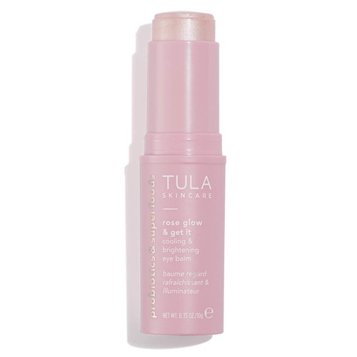  TULA Probiotic Skin Care Rose Glow & Get It Cooling & Brightening Eye Balm | Dark Circle Under Eye Treatment, Instantly Hydrate and Brighten Undereye Area, Perfect to Use On-the-go