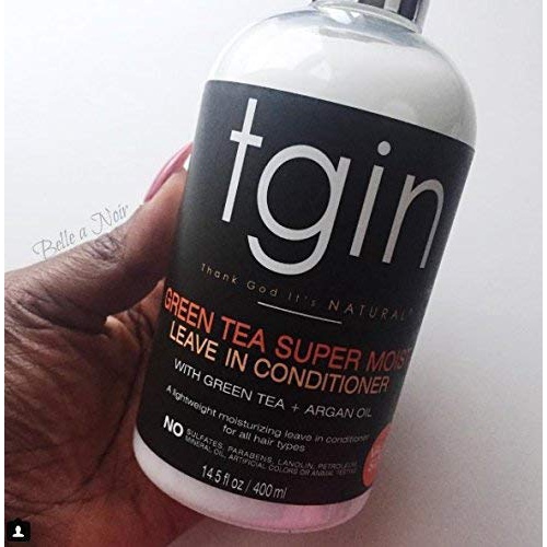  tgin Green Tea Super Moist Leave in Conditioner For Natural Hair, Argan oil, White, Green Tea, Shea butter, 13 Fl Oz