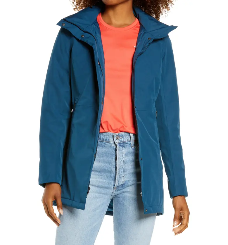 The North Face Ancha Hooded Waterproof Parka_MONTEREY BLUE