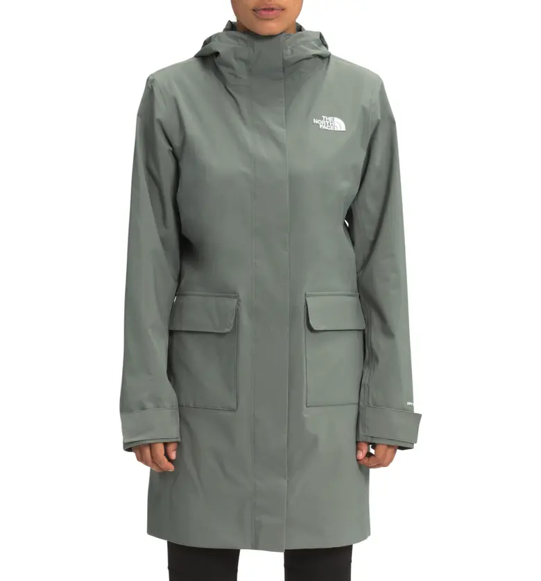 The North Face City Breeze Waterproof Rain Jacket_AGAVE GREEN