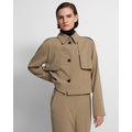 Theory Cropped Trench Coat in Admiral Crepe