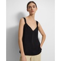 Theory Sleeveless V-Neck Top in Silk Georgette