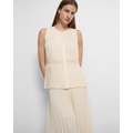 Theory Pleated Sleeveless Top in Recycled Georgette