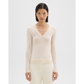 Theory V-Neck Sweater in Feather Cashmere
