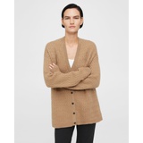 Theory Oversized Cable Knit Cardigan in Felted Wool-Cashmere