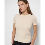 Theory Short-Sleeve Sweater in Feather Cashmere