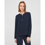 Theory Henley Blouse in Silk Georgette