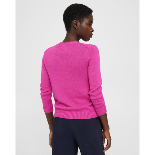띠어리 Theory Shrunken Crewneck Sweater in Cotton-Cashmere