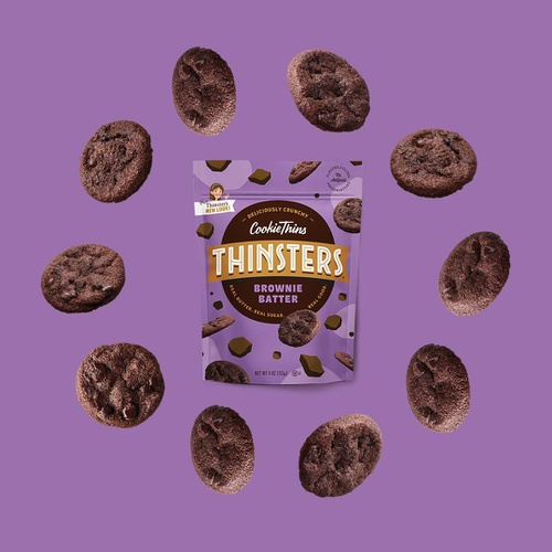  THINSTERS Cookies 6 Count Variety, 4oz Chocolate Chip, Toasted Coconut, Meyer Lemon, Brownie Batter, Vanilla Bean, Key Lime Pie, Non-GMO, Peanut Free, No Corn Syrup, Crunchy Cookie
