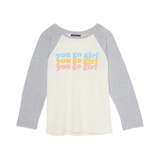 Tiny Whales You Go Girl Graphic Two-Tone Raglan Shirt (Toddleru002FLittle Kidsu002FBig Kids)