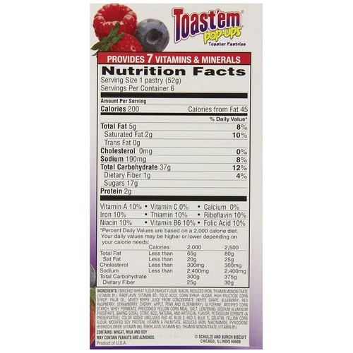  Toastem Frosted Wild Berry Pastry Tart, 11 Ounce