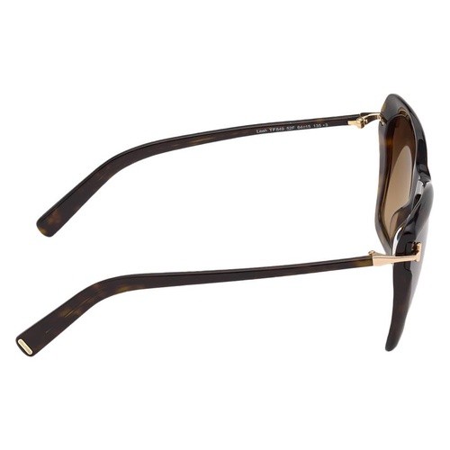 탐포드 Tom Ford Leah 64mm Gradient Polarized Oversize Butterfly Sunglasses_DARK HAVANA / Gradient BROWN