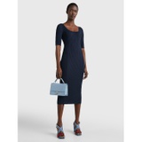 TOMMY HILFIGER Ribbed Scoop Neck Sweater Dress