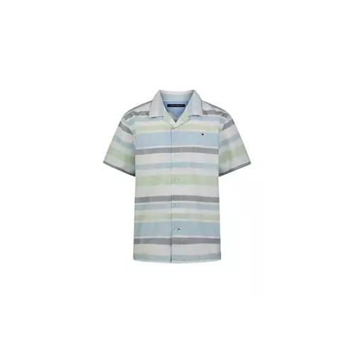 타미힐피거 Boys 4-7 Short Sleeve Yarn Dyed Stripe Camp Shirt