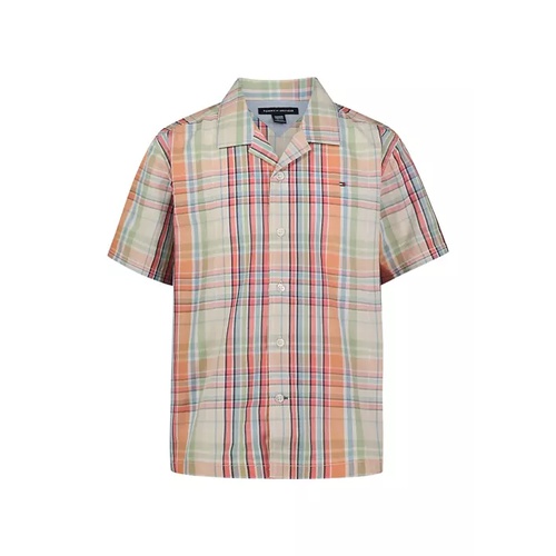 타미힐피거 Boys 4-7 Short Sleeve Yarn Dyed Camp Shirt