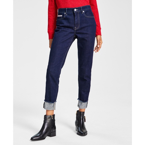 타미힐피거 Womens Tribeca TH Flex Raw-Cuff Skinny Jeans