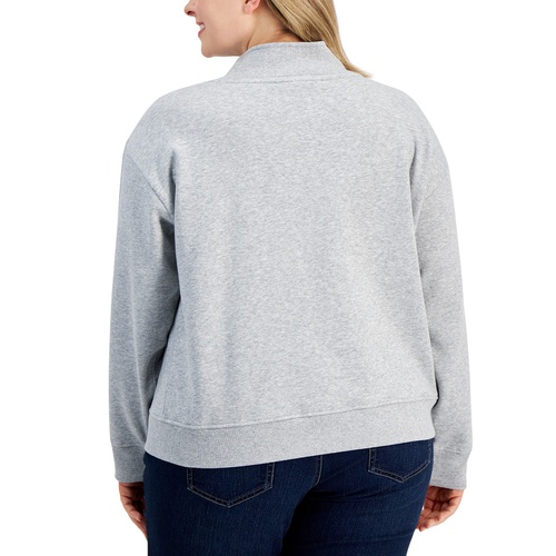 타미힐피거 Plus Size Logo Quarter-Zip Sweatshirt