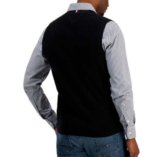 타미힐피거 Mens Ricecorn V-Neck Cotton Sweater Vest
