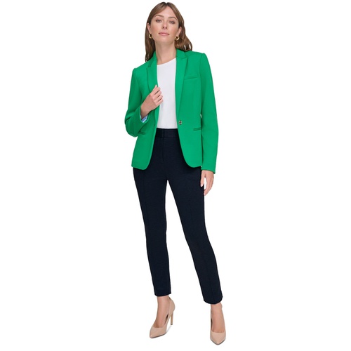 타미힐피거 Womens Notched-Collar One-Button Blazer