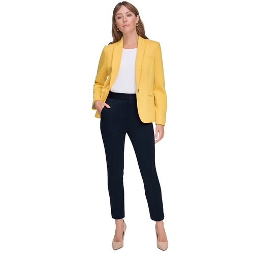 타미힐피거 Womens Notched-Collar One-Button Blazer