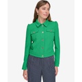Womens Long-Sleeve Button-Front Jacket