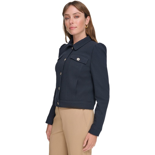 타미힐피거 Womens Long-Sleeve Button-Front Jacket