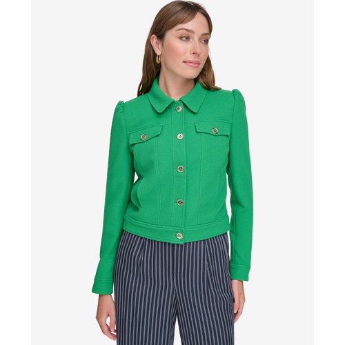 타미힐피거 Womens Long-Sleeve Button-Front Jacket
