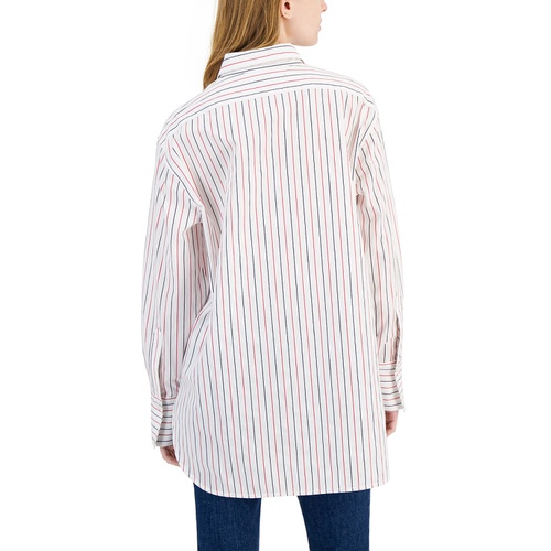 타미힐피거 Womens Striped Tunic Shirt