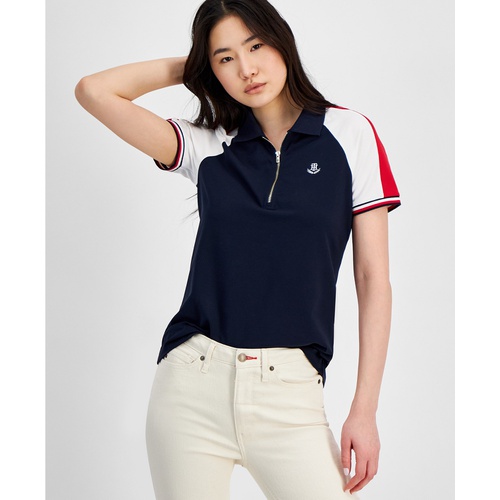 타미힐피거 Womens Colorblocked Polo Shirt