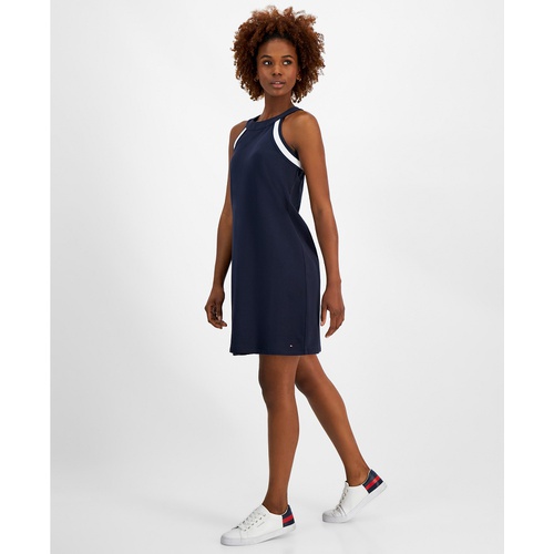 타미힐피거 Womens Contrast-Trim Sleeveless Sneaker Dress